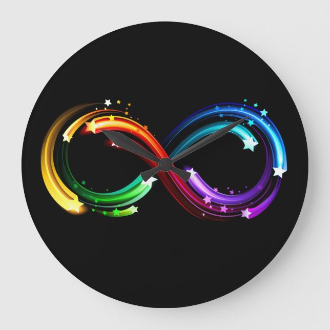 Reloj Redondo Grande Infinity symbol of rainbow comets (Anverso)