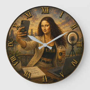 Reloj Redondo Grande Influencer Funny Mona Lisa Social Media Creator 
