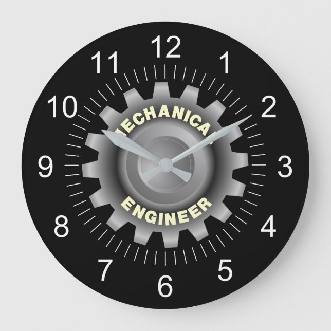 Reloj Redondo Grande Ingeniero Mecánico Gear (Anverso)