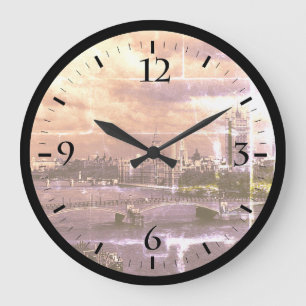 Reloj Redondo Grande Inglaterra Vintage Londres El Río Támesis Gran Rel