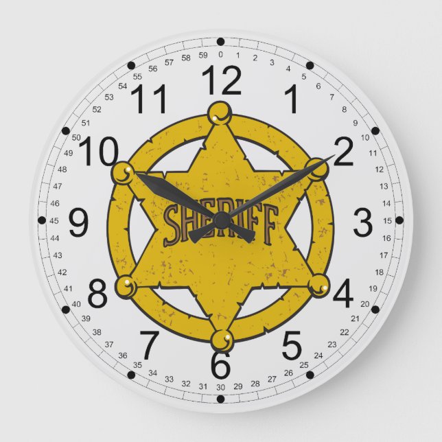 Reloj Redondo Grande Insignia de la estrella de los sheriffs (Anverso)
