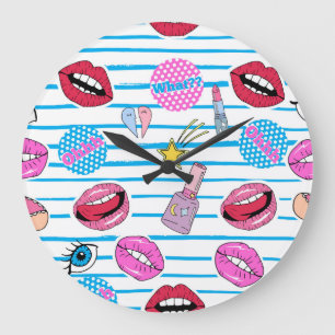 Reloj Redondo Grande insignias de parche personalizado: arte pop.