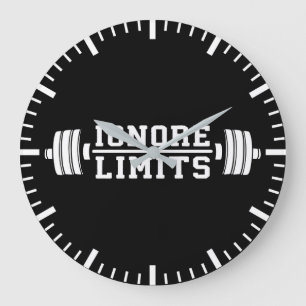 Reloj Redondo Grande Inspiración de entrenamiento - Ignorar límites - M