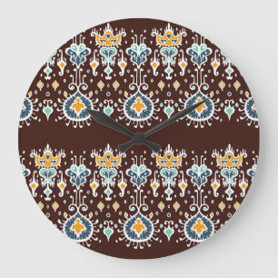 Reloj Redondo Grande Inspiración Ikat: Elegancia Oriental