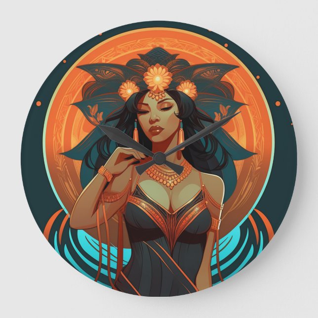 RELOJ REDONDO GRANDE INSPIRACIÓN NATIVA #2 (Anverso)