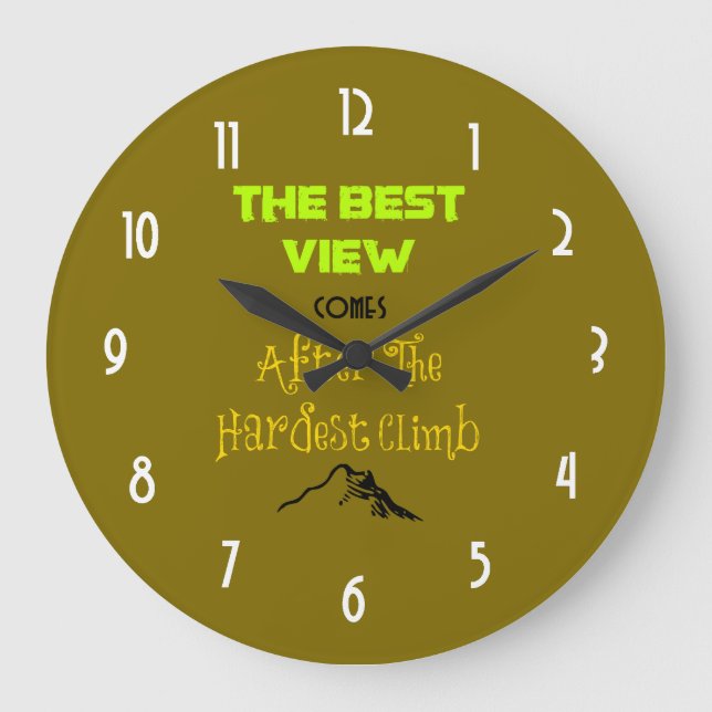 Reloj Redondo Grande Inspirational Motivating Quote Typography (Anverso)