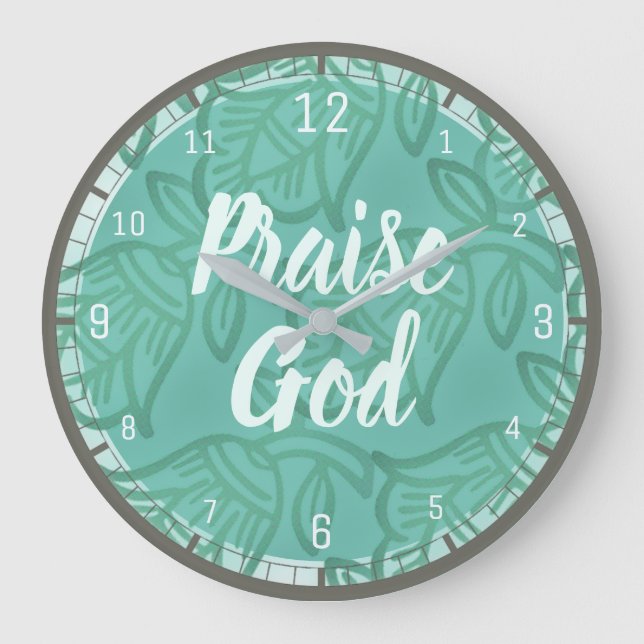 Reloj Redondo Grande Inspirational Wall Clock - Praise God (Anverso)