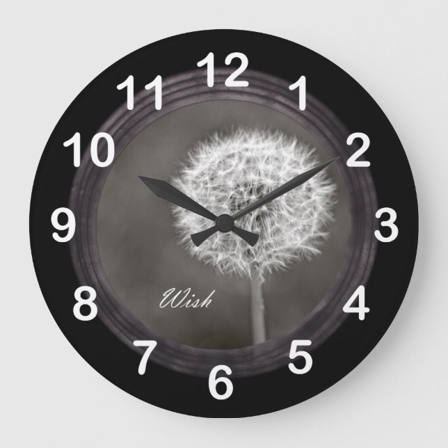 Reloj Redondo Grande Inspired Wish Dandelion (Anverso)