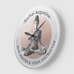 Reloj Redondo Grande Instructor de Meditación de Yoga Reiki Master Lotu