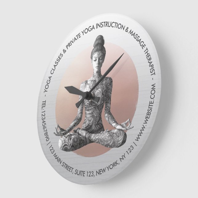 Reloj Redondo Grande Instructor de Meditación de Yoga Reiki Master Lotu (Ángulo)