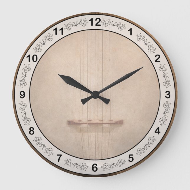 Reloj Redondo Grande Instrumento - Cadena - Me encanta el banjo (Anverso)