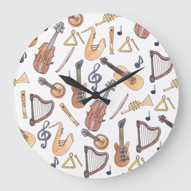 Reloj Redondo Grande Instrumentos musicales (Anverso)