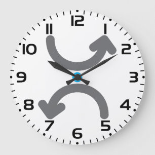 Reloj Redondo Grande Intercambio de flujo simbólico de flechas curvas a