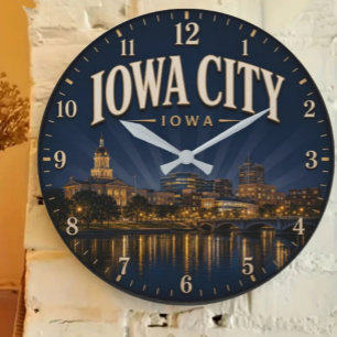 Reloj Redondo Grande Iowa City Midwest College Town Decor