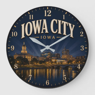 Reloj Redondo Grande Iowa City Midwest College Town Decor