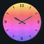 Reloj Redondo Grande Ipanema Arcoiris Hipnótico Diamante Arte Pop Moder<br><div class="desc">Reloj de pared redonda, decoración de arte en la pared y decoración de mobiliario casero accesorio de Ipanema Rainbow Hypnotic Diamond Modern Pop Art Resumen personalizado de ilustracion impreso en orden con imágenes de diseño de obras de arte originales de la imprenta de Tejido en la tienda Zazzle #ZazzleMade https://www.zazzle.com/store/thefabricseal...</div>