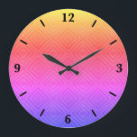 Reloj Redondo Grande Ipanema Arcoiris Hipnótico Diamante Arte Pop Moder<br><div class="desc">Reloj de pared redonda, decoración de arte en la pared y decoración de mobiliario casero accesorio de Ipanema Rainbow Hypnotic Diamond Modern Pop Art Resumen personalizado de ilustracion impreso en orden con imágenes de diseño de obras de arte originales de la imprenta de Tejido en la tienda Zazzle #ZazzleMade https://www.zazzle.com/store/thefabricseal...</div>
