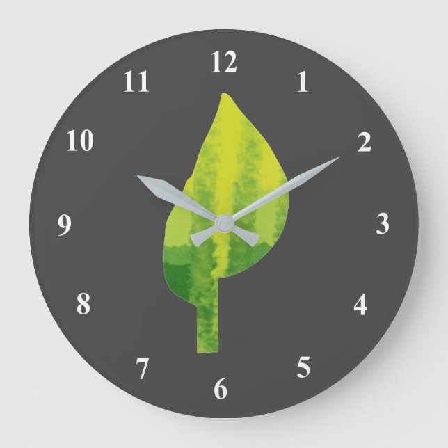 Reloj Redondo Grande Ir diseño ecológico ecológico de la hoja de diseño (Anverso)