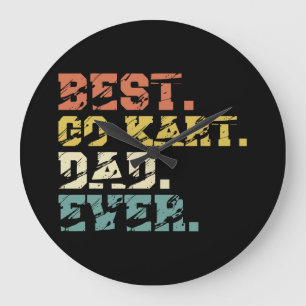 Reloj Redondo Grande Ir Kart Carreras Mejor Papá