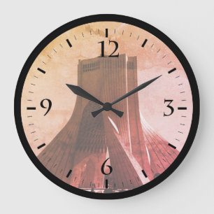 Reloj Redondo Grande Irán vintage Tehran Azadi Square Watch