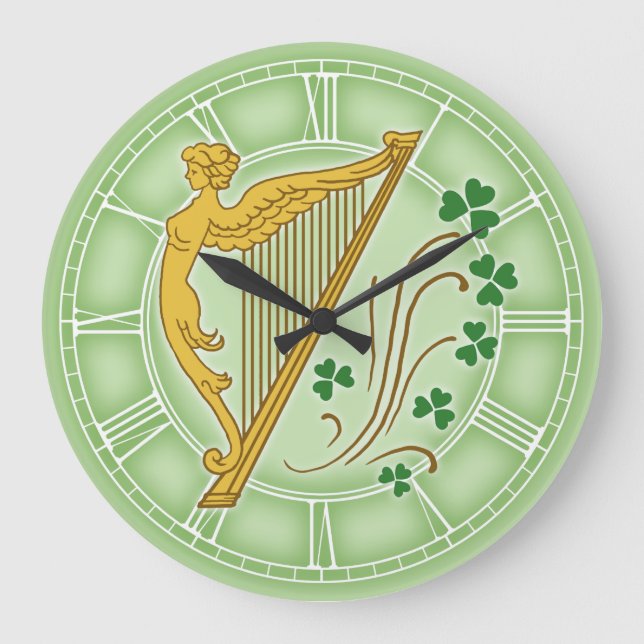 Reloj Redondo Grande Ireland Harp (Anverso)