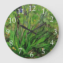 Reloj Redondo Grande Iris floral vintage de Vincent van Gogh