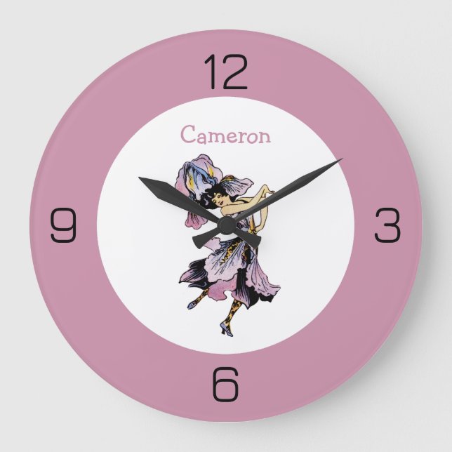 Reloj Redondo Grande Iris - Suministro de Fiesta de Flor de Flor capric (Anverso)