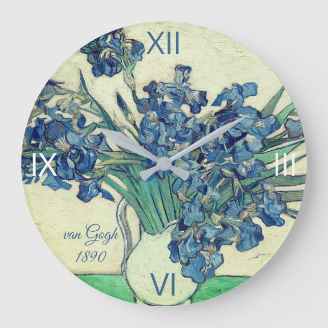 Reloj Redondo Grande Irises de van Gogh: (Anverso)