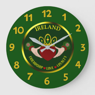 Reloj Redondo Grande Irish Claddagh Personalized