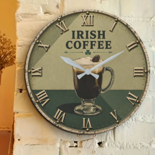 Reloj Redondo Grande Irish Coffee Celtic Pub Decor