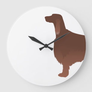 Reloj Redondo Grande Irish Setter Basic Breed Illustration Silhouette