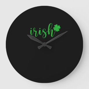 Reloj Redondo Grande Irlandés St Patrick Day Men Saint Patrys Sham