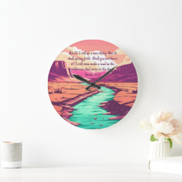 Reloj Redondo Grande Isaiah 43:19 Throw pillow River Desert