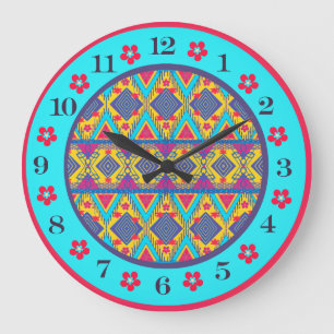 Reloj Redondo Grande Isla Boho Tribal