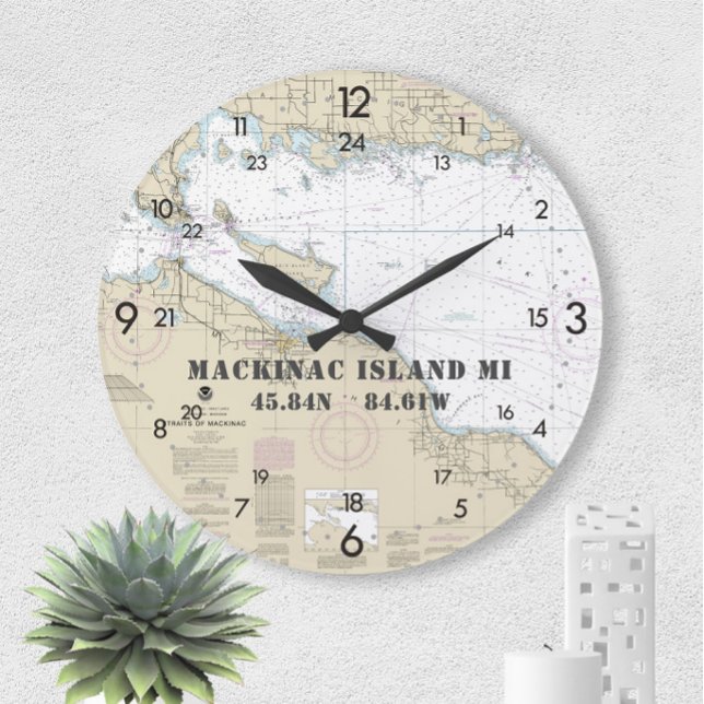 Reloj Redondo Grande Isla Mackinac de longitud náutica Latitude 24-Hr (Subido por el creador)