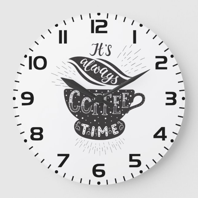 Reloj Redondo Grande It Is Always Coffee Time (Anverso)