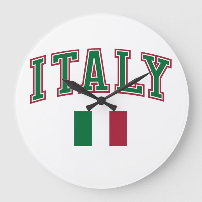 Reloj Redondo Grande Italia + Bandera (Anverso)