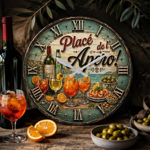 Reloj Redondo Grande Italian Aperitivo Spritz Cocktail Kitchen