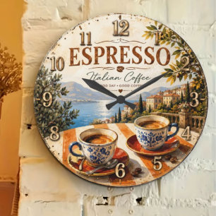 Reloj Redondo Grande Italian Espresso Coffee