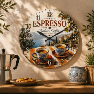 Reloj Redondo Grande Italian Espresso Coffee