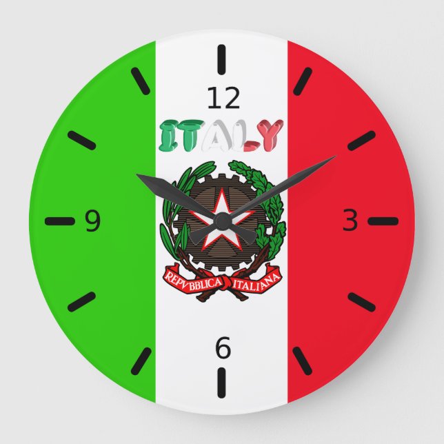 Reloj Redondo Grande Italian flag (Anverso)
