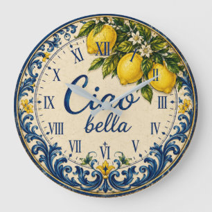 Reloj Redondo Grande Italian Mediterranean Kitchen Amalfi Coast Lemon