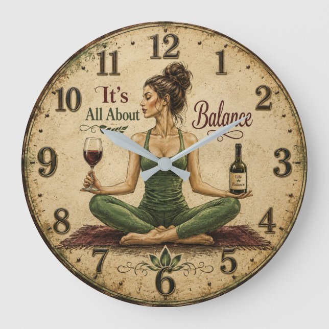Reloj Redondo Grande It's All About Balance  (Anverso)