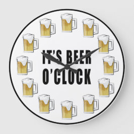 Reloj Redondo Grande It's Beer O'clock - Funny Clock Design