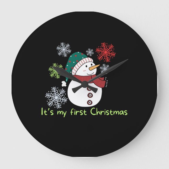 Reloj Redondo Grande It's my first Christmas (Anverso)
