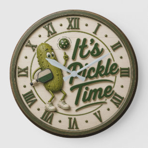 Reloj Redondo Grande It's Pickle Time Cute Pickle Character