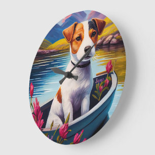 Reloj Redondo Grande Jack Russell en una Paleta: Una Aventura Escénica