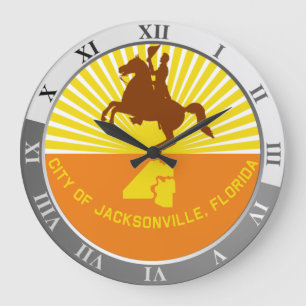 Reloj Redondo Grande Jacksonville flag Large Clock