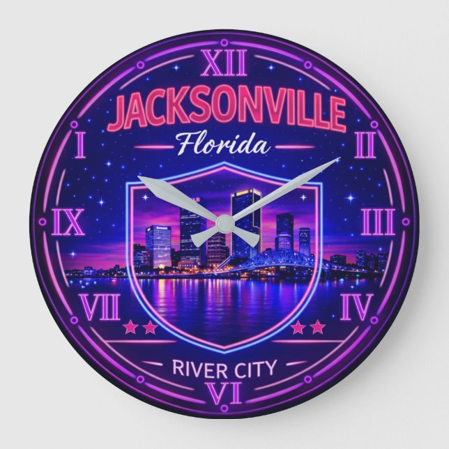 Reloj Redondo Grande Jacksonville Florida Riverfront  (Anverso)