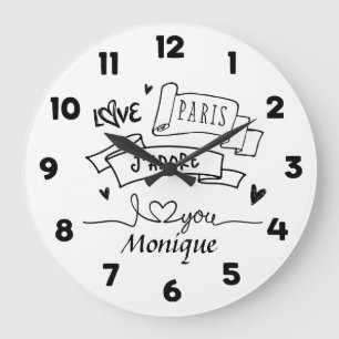 Reloj Redondo Grande J'Adore Paris I Love You Paris